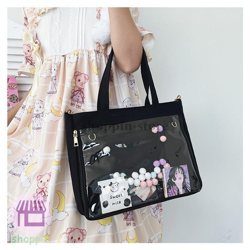 トートバッグ 大容量 A4 クリアバッグ ショルダー 2WAY 仕切り レディース 手提げ 通学 ファスナー付き 大きめ ショルダーバッグ 肩掛け 