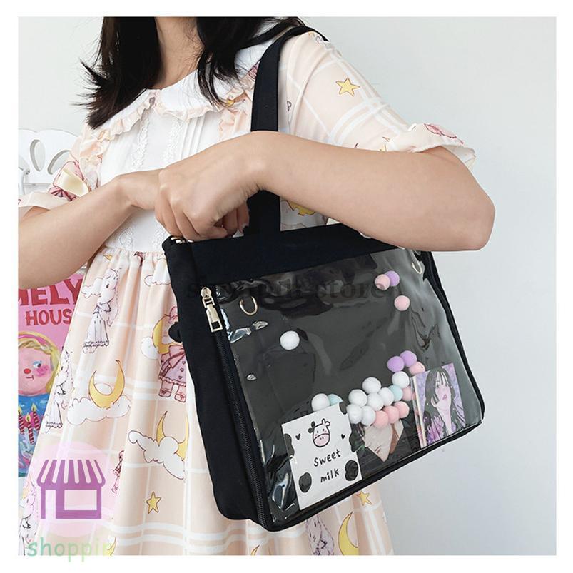 トートバッグ 大容量 A4 クリアバッグ ショルダー 2WAY 仕切り レディース 手提げ 通学 ファスナー付き 大きめ ショルダーバッグ 肩掛け 
