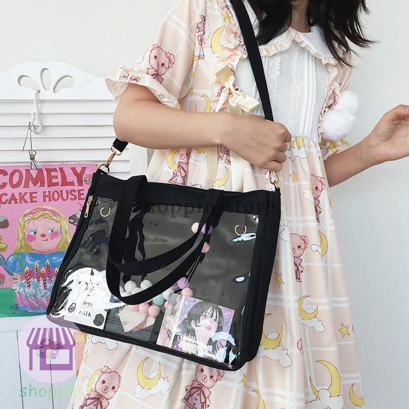 トートバッグ 大容量 A4 クリアバッグ ショルダー 2WAY 仕切り レディース 手提げ 通学 ファスナー付き 大きめ ショルダーバッグ 肩掛け 