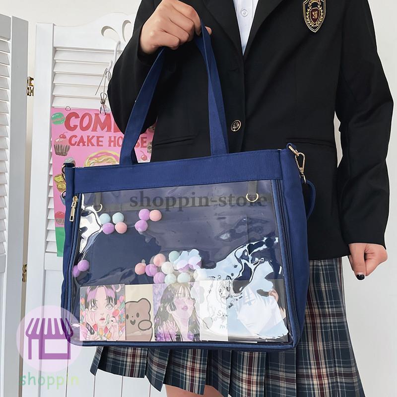 トートバッグ 大容量 A4 クリアバッグ ショルダー 2WAY 仕切り レディース 手提げ 通学 ファスナー付き 大きめ ショルダーバッグ 肩掛け 