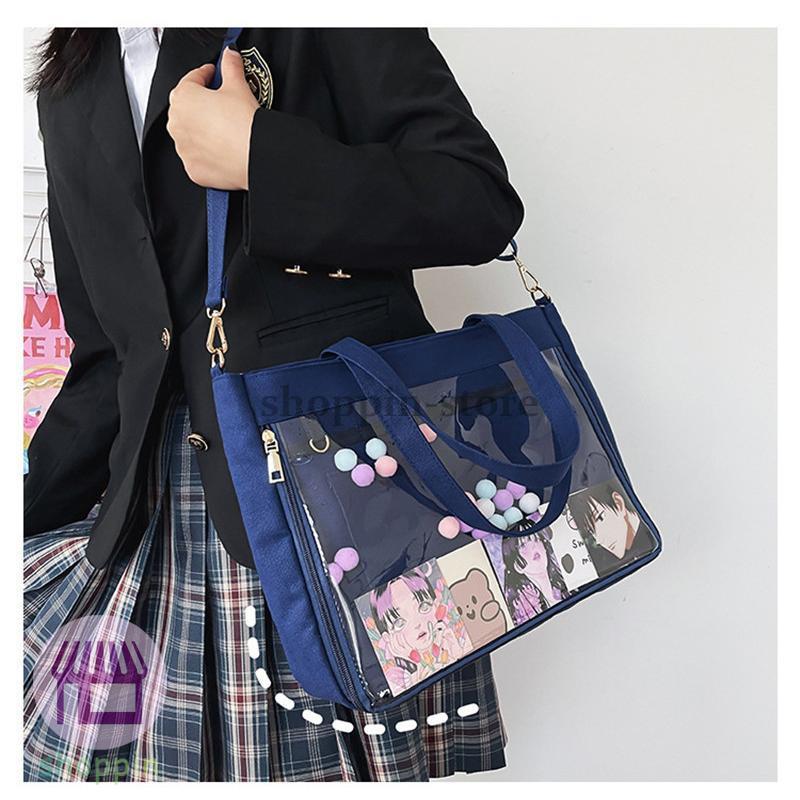 トートバッグ 大容量 A4 クリアバッグ ショルダー 2WAY 仕切り レディース 手提げ 通学 ファスナー付き 大きめ ショルダーバッグ 肩掛け 