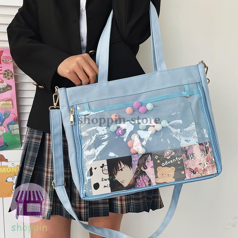 トートバッグ 大容量 A4 クリアバッグ ショルダー 2WAY 仕切り レディース 手提げ 通学 ファスナー付き 大きめ ショルダーバッグ 肩掛け 