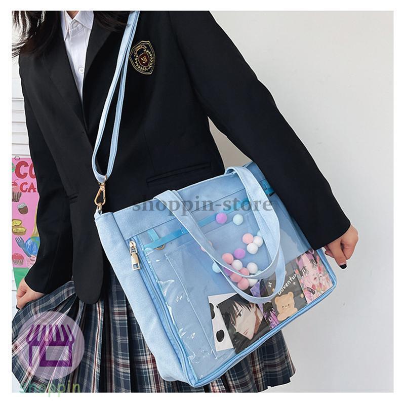 トートバッグ 大容量 A4 クリアバッグ ショルダー 2WAY 仕切り レディース 手提げ 通学 ファスナー付き 大きめ ショルダーバッグ 肩掛け 