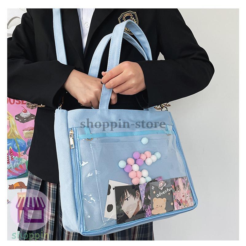 トートバッグ 大容量 A4 クリアバッグ ショルダー 2WAY 仕切り レディース 手提げ 通学 ファスナー付き 大きめ ショルダーバッグ 肩掛け 