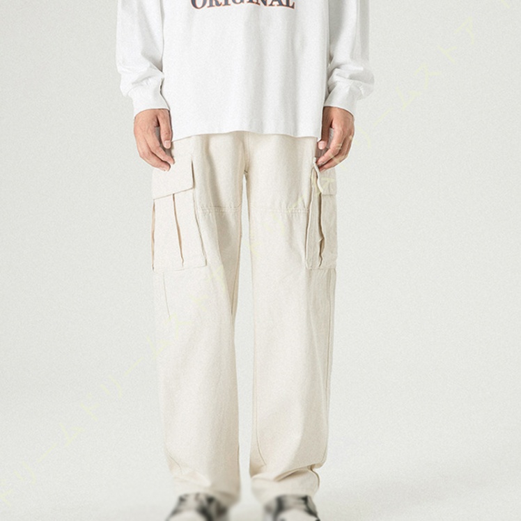 カーゴパンツ メンズ 大きいサイズ ミリタリラックス 薄手 チノパンツ 黒 ワークパンツ 夏秋 ビッグサイズ カーゴ 無地 春 パンツ ワイドパンツ パンツ 