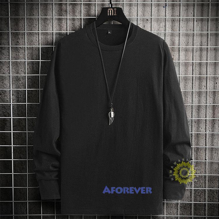 長袖Tシャツ メンズ Tシャツ 無地 プルオーバー ティーシャツ 秋 カットソー トップス 秋服 クルーネック ファッション カジュアル 