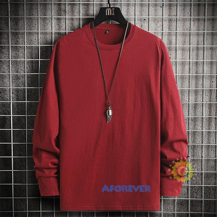 長袖Tシャツ メンズ Tシャツ 無地 プルオーバー ティーシャツ 秋 カットソー トップス 秋服 クルーネック ファッション カジュアル 