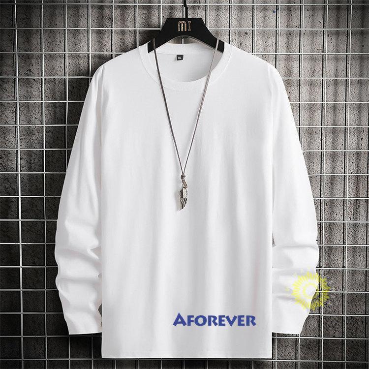 長袖Tシャツ メンズ Tシャツ 無地 プルオーバー ティーシャツ 秋 カットソー トップス 秋服 クルーネック ファッション カジュアル 