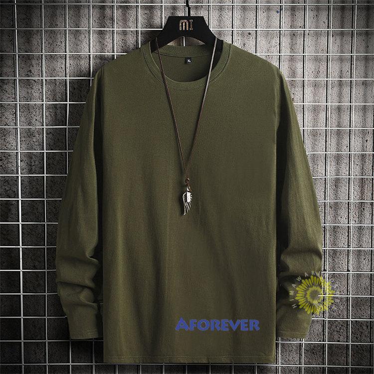 長袖Tシャツ メンズ Tシャツ 無地 プルオーバー ティーシャツ 秋 カットソー トップス 秋服 クルーネック ファッション カジュアル 
