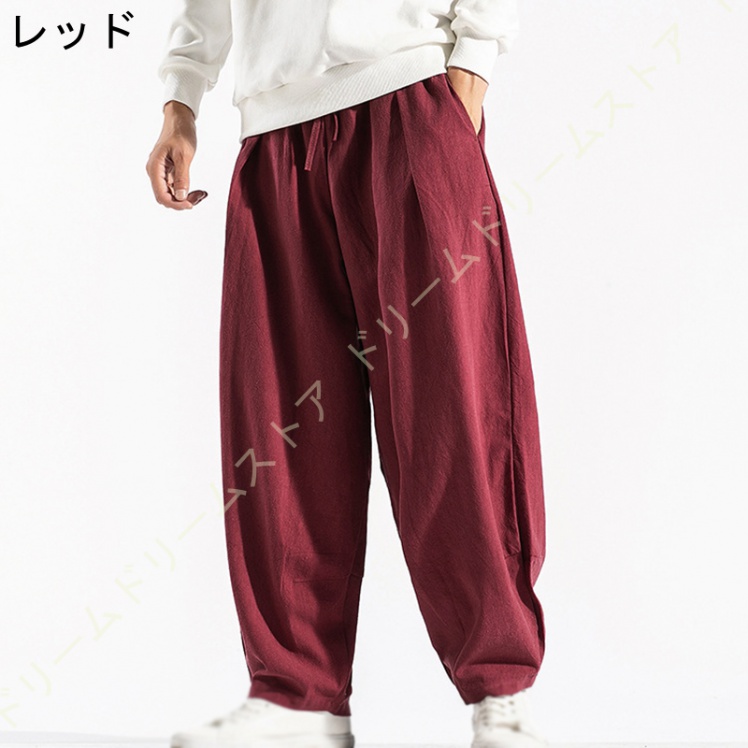 ワイドパンツ メンズ サルエルパンツ ガウチョパンツ ゆったり 春 体型カバー 夏服 ビッグシルエット 大きいサイズ 夏 ガチョウパンツ 秋 袴パンツ 