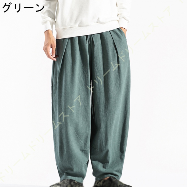 ワイドパンツ メンズ サルエルパンツ ガウチョパンツ ゆったり 春 体型カバー 夏服 ビッグシルエット 大きいサイズ 夏 ガチョウパンツ 秋 袴パンツ 