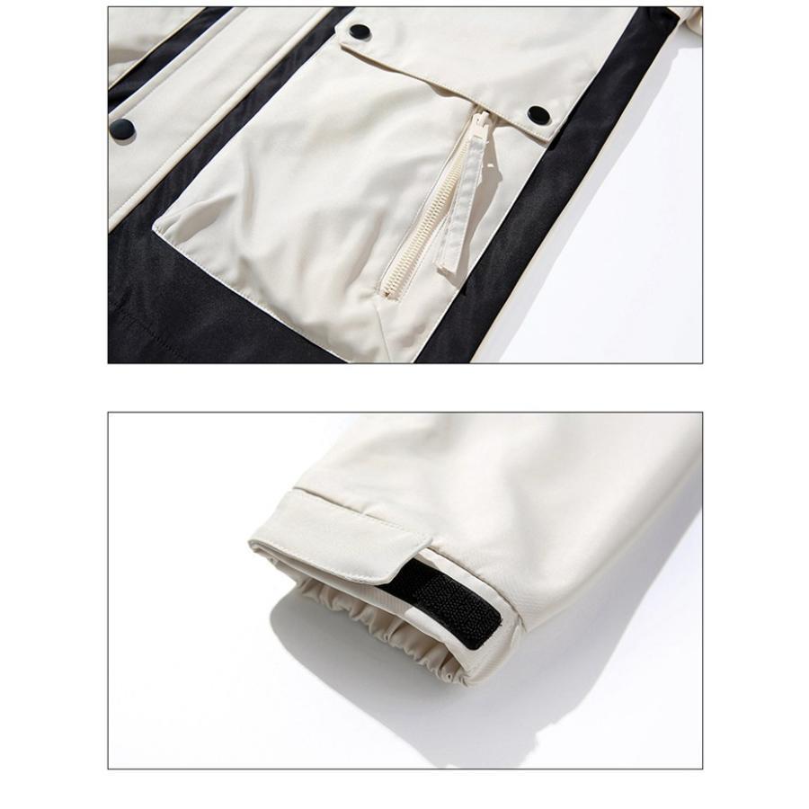 マウンテンメンズ 2TYPE ウィンドブレーカー 配色 フード付き アウター 撥水 防風 ジップジップアップ 