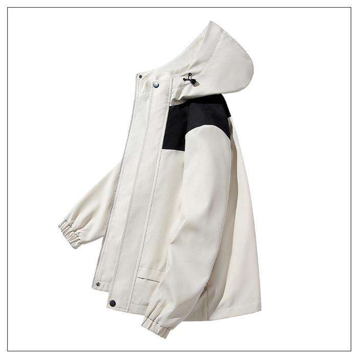 マウンテンメンズ 2TYPE ウィンドブレーカー 配色 フード付き アウター 撥水 防風 ジップジップアップ 