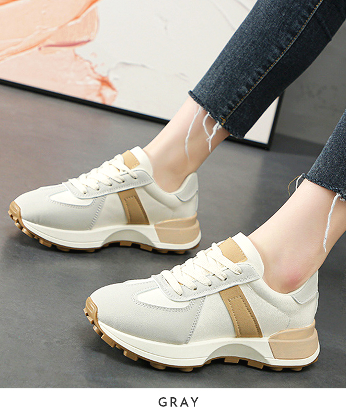 歩きやすい 疲れにくい カジュアル スニーカー レディース 厚底 バイ厚底スニーカー 厚底バイカラースニーカー 春 夏 ファッション 韓国 靴 