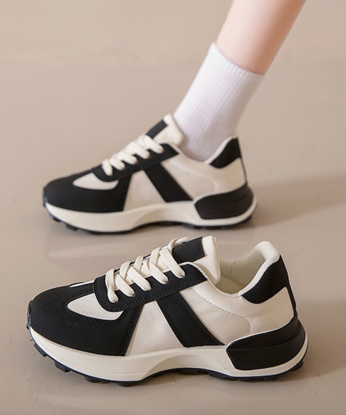 歩きやすい 疲れにくい カジュアル スニーカー レディース 厚底 バイ厚底スニーカー 厚底バイカラースニーカー 春 夏 ファッション 韓国 靴 