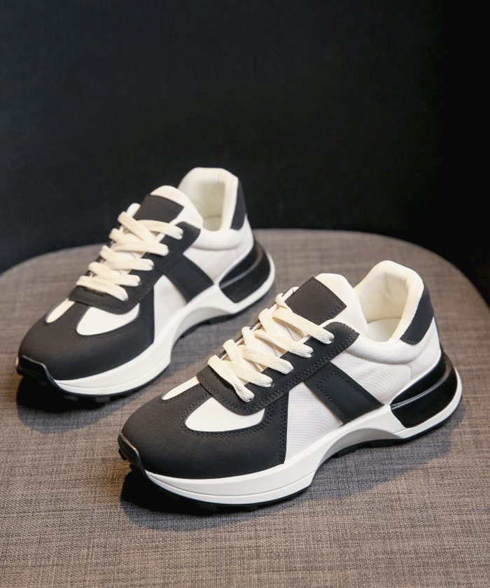 歩きやすい 疲れにくい カジュアル スニーカー レディース 厚底 バイ厚底スニーカー 厚底バイカラースニーカー 春 夏 ファッション 韓国 靴 