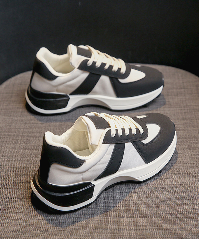 歩きやすい 疲れにくい カジュアル スニーカー レディース 厚底 バイ厚底スニーカー 厚底バイカラースニーカー 春 夏 ファッション 韓国 靴 