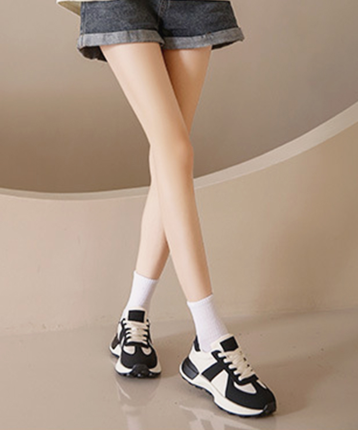 歩きやすい 疲れにくい カジュアル スニーカー レディース 厚底 バイ厚底スニーカー 厚底バイカラースニーカー 春 夏 ファッション 韓国 靴 