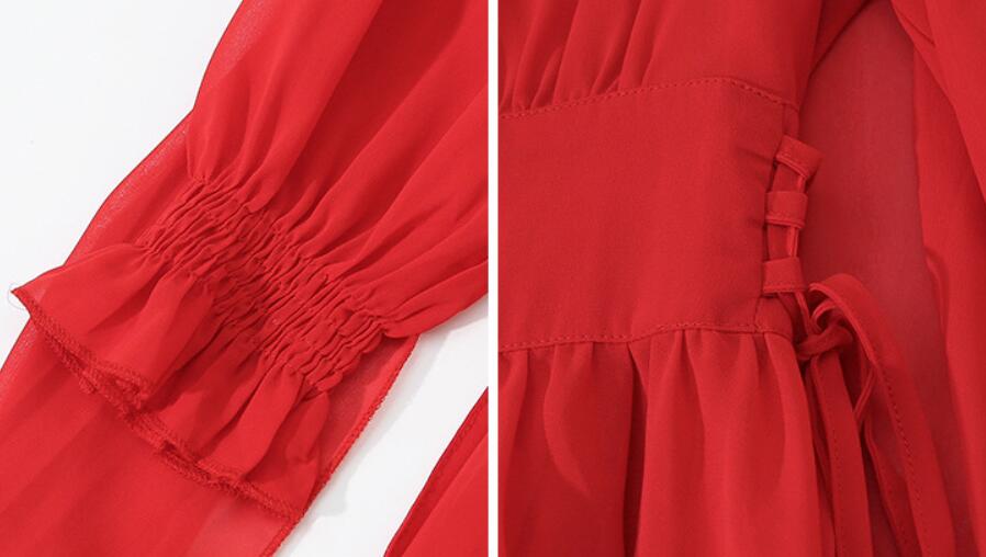 ワンピース カラードレス レディース ビーチドレス 広がる 大裾幅 トレーン Vネック エレ天使風 ダンスウェア 海旅行用ドレス ダブルリボン付き 