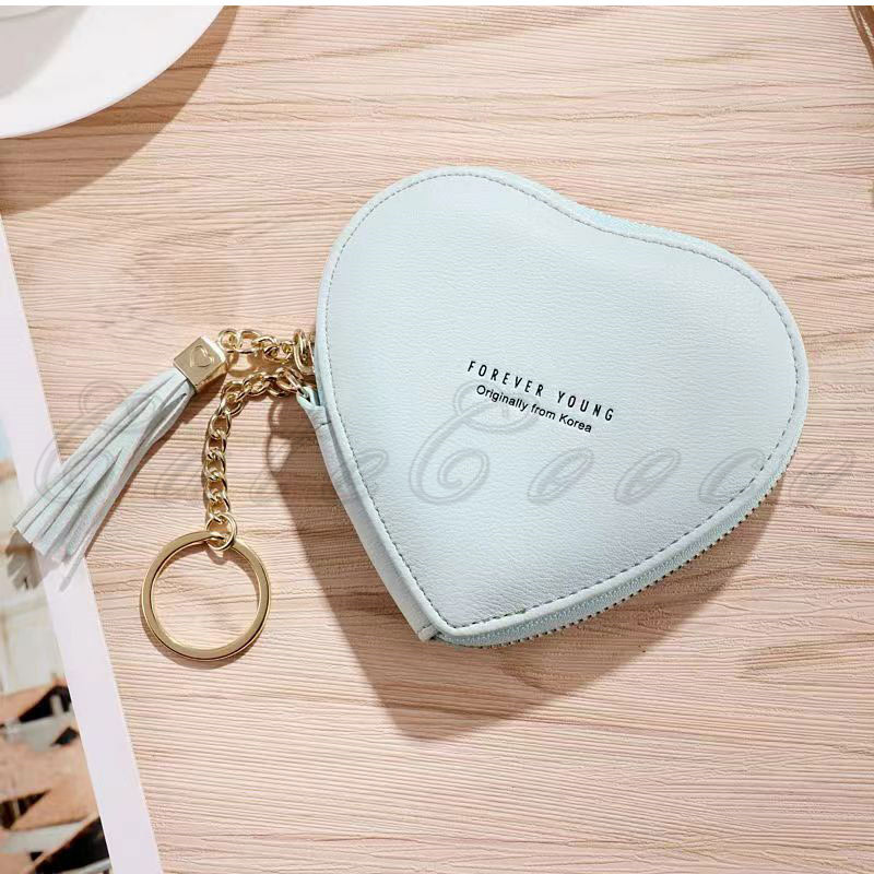 ミニ財布 ハート形 おしゃれ レディース コンパクト しっとりした手触り スキミング防止機能 カードケース 入学祝い 使いやすい ファスナー 送料無料 