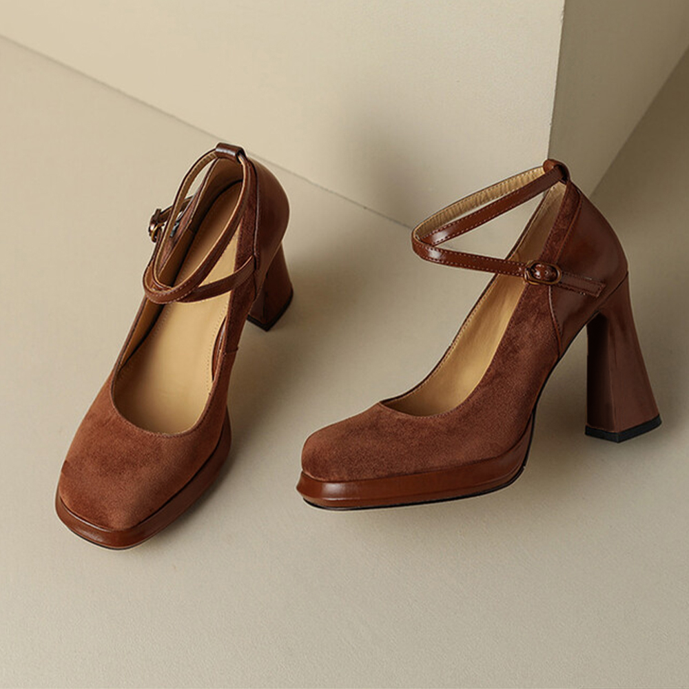 パンプス スエード調 ヒール 美脚 華奢  