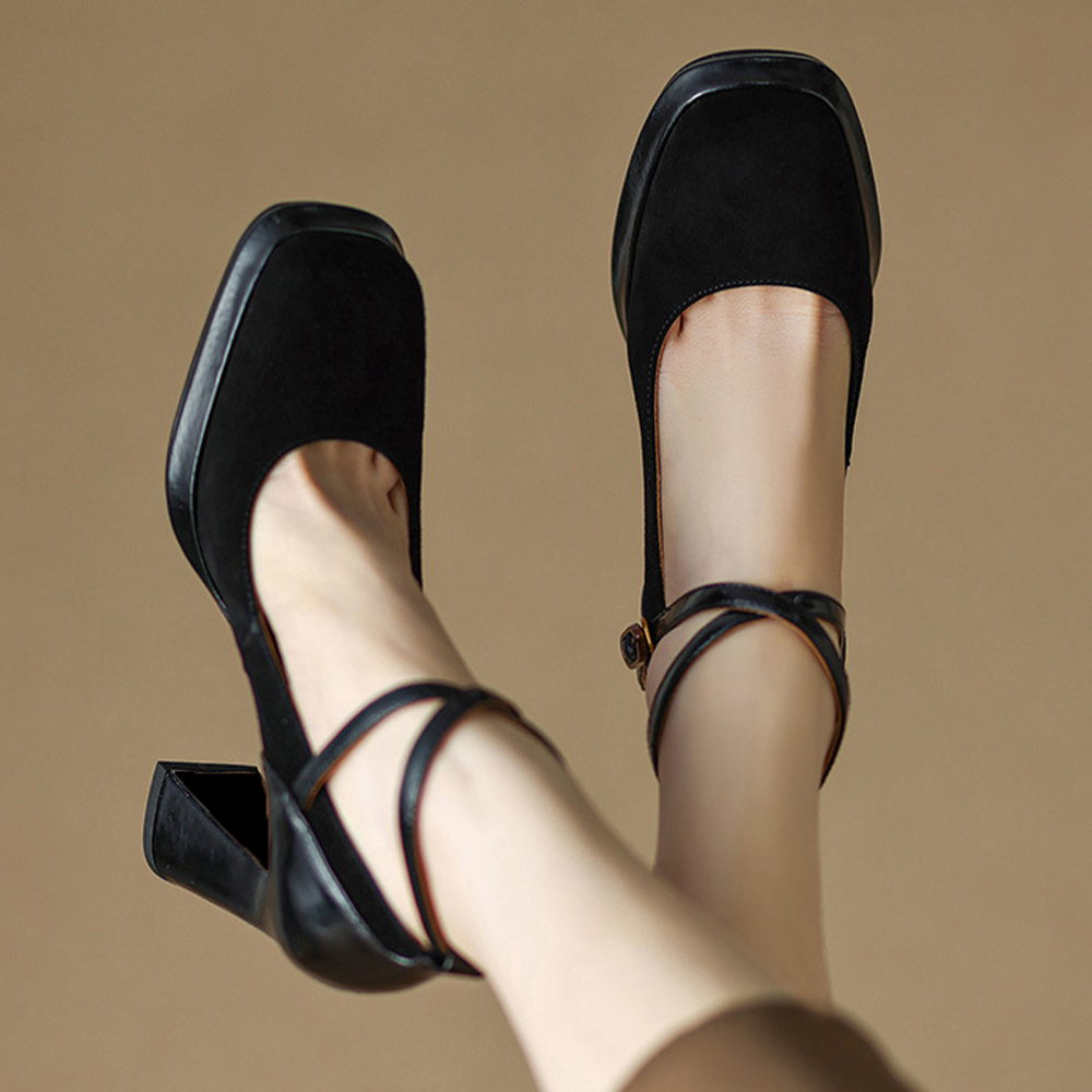 パンプス スエード調 ヒール 美脚 華奢  