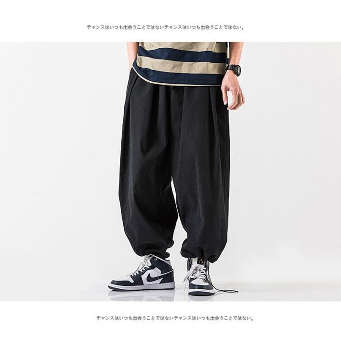アラジンパンツ サルエルパンツ 大きいサイズ ワイドパンツ メンズ ズボン ボ幅広ゴム 快適 ガウチョパンツ 部屋着 夏服 調整紐 