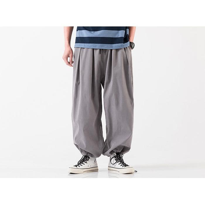 アラジンパンツ サルエルパンツ 大きいサイズ ワイドパンツ メンズ ズボン ボ幅広ゴム 快適 ガウチョパンツ 部屋着 夏服 調整紐 