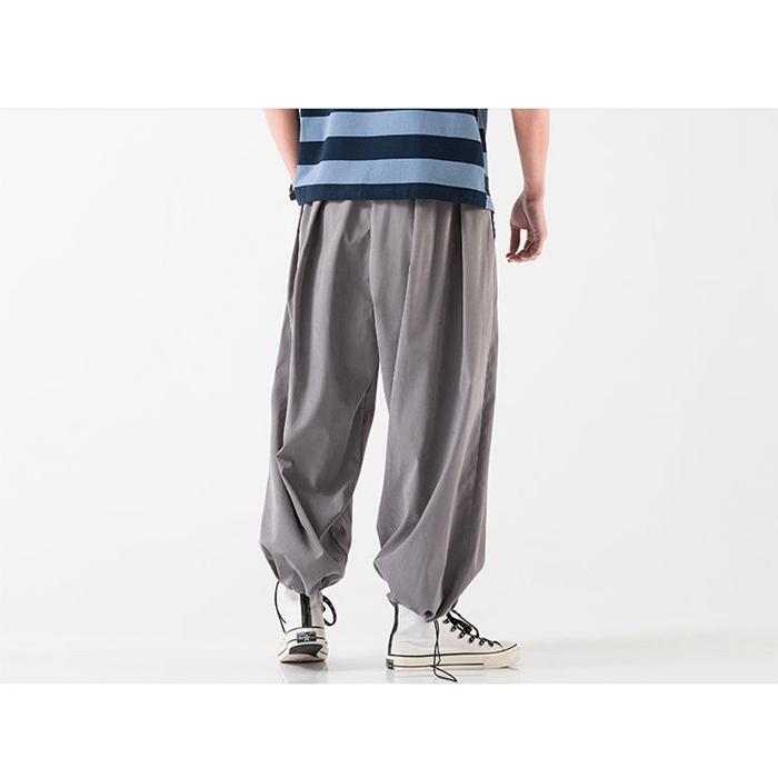 アラジンパンツ サルエルパンツ 大きいサイズ ワイドパンツ メンズ ズボン ボ幅広ゴム 快適 ガウチョパンツ 部屋着 夏服 調整紐 