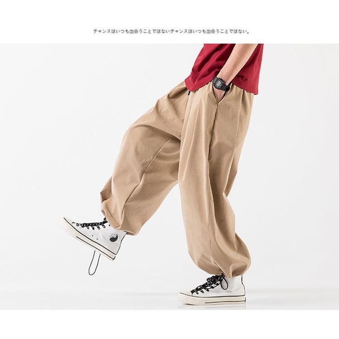 アラジンパンツ サルエルパンツ 大きいサイズ ワイドパンツ メンズ ズボン ボ幅広ゴム 快適 ガウチョパンツ 部屋着 夏服 調整紐 