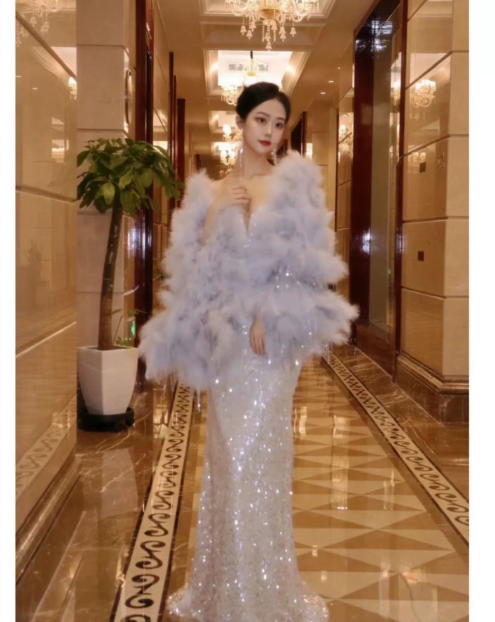 新作！シルバー ドレス二次会 ワンピース パーティードレス 舞台 コンサート 発表会 撮影 