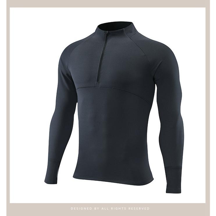 長袖Tシャツ メンズ 長袖 Tシャツ ファスナー ボトルネック トップス カジュアル 通気性 弾力性 無地 速乾性 シンプル ストレッチ 