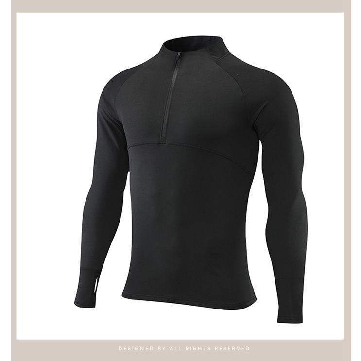 長袖Tシャツ メンズ 長袖 Tシャツ ファスナー ボトルネック トップス カジュアル 通気性 弾力性 無地 速乾性 シンプル ストレッチ 