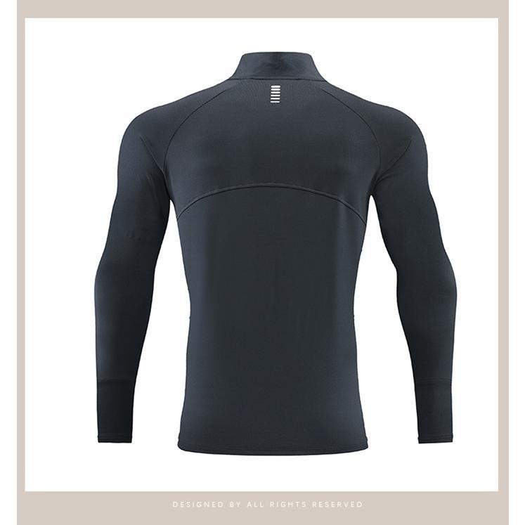 長袖Tシャツ メンズ 長袖 Tシャツ ファスナー ボトルネック トップス カジュアル 通気性 弾力性 無地 速乾性 シンプル ストレッチ 