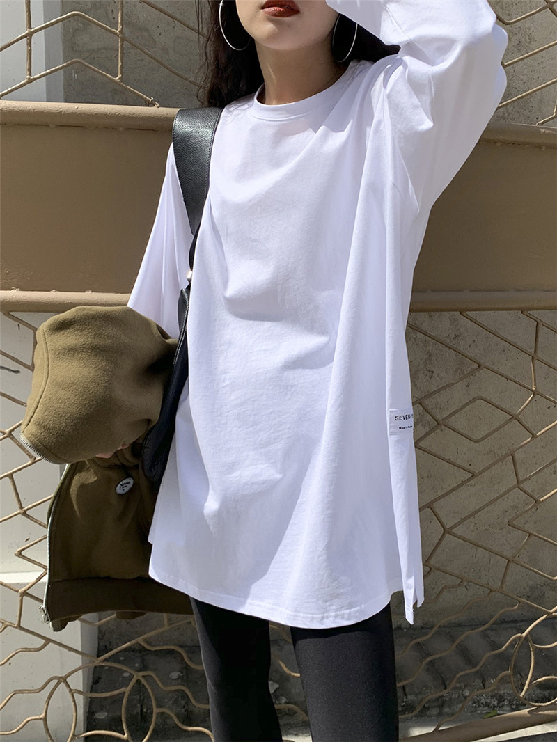 Tシャツ レディース 長袖 カットソー 薄手 ロンT ロングTシャツ 秋 トレーナー部屋着 ビッグシルエット 大きいサイズ 体型カバー スウェット 