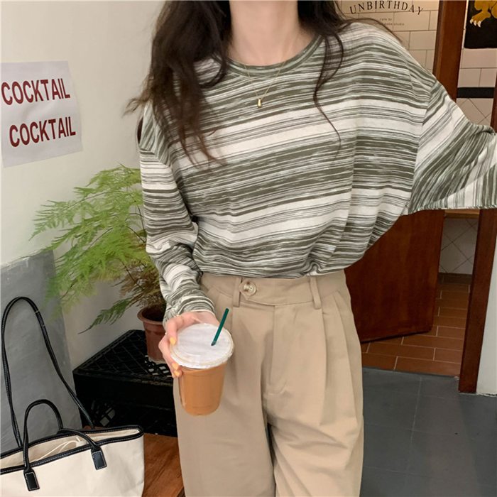 長袖Tシャツ トップス カットソー ボーダー チュニック Tシャツ 柔らか インナー 可愛い シンプル レディース 長袖 ベーシック 