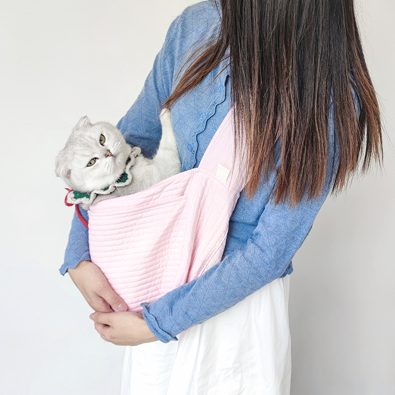 ペットスリング 犬 猫 抱っこ紐 キャリーバッグ ドッグスリング ポケット付き お出掛け 飛び出し防止 小型犬 折りたたみ お散歩 無地 持ち運び 