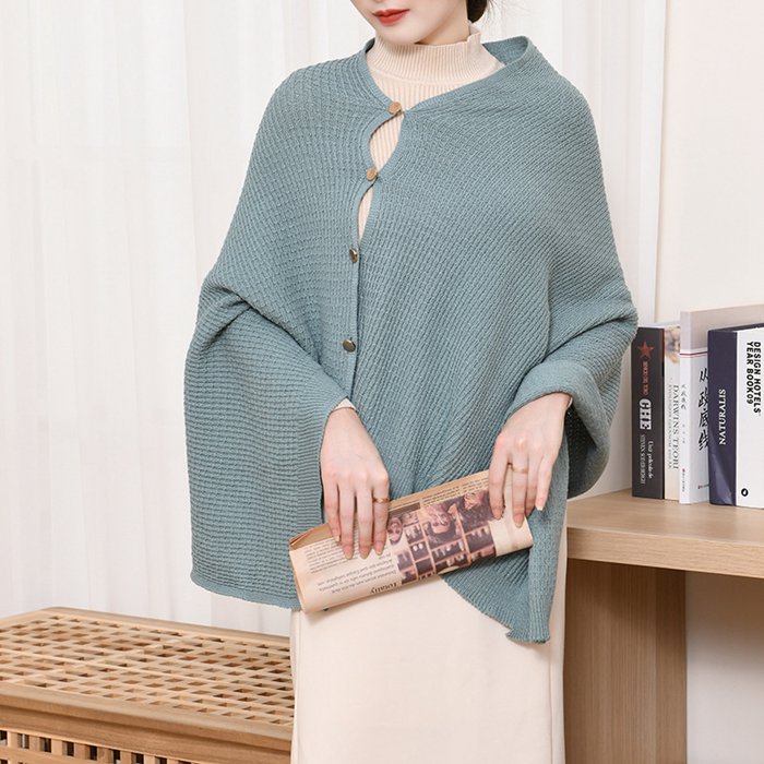 ポンチョ ポレロ ストール 大判 ショール 秋冬 ニット フリンジ 大判ストール 防寒着 ケープコート レディース 