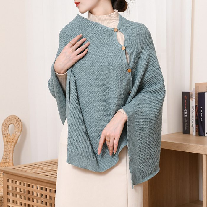 ポンチョ ポレロ ストール 大判 ショール 秋冬 ニット フリンジ 大判ストール 防寒着 ケープコート レディース 