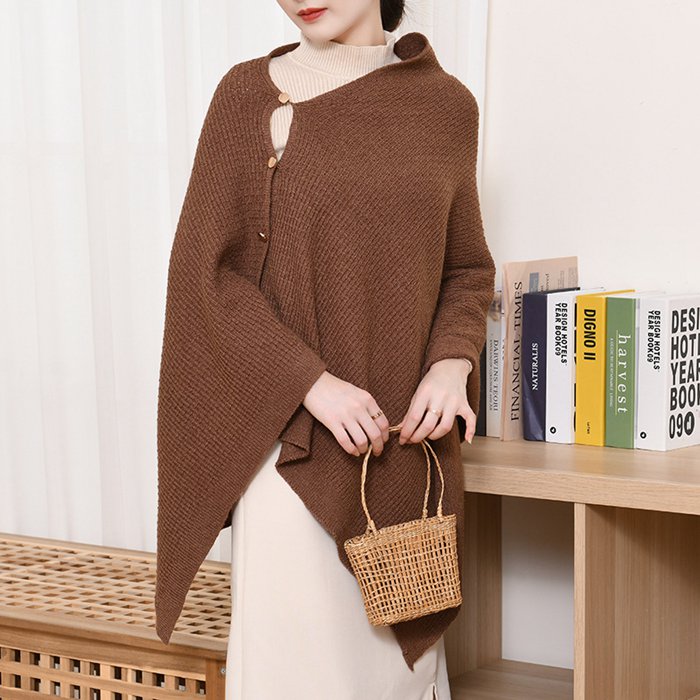 ポンチョ ポレロ ストール 大判 ショール 秋冬 ニット フリンジ 大判ストール 防寒着 ケープコート レディース 