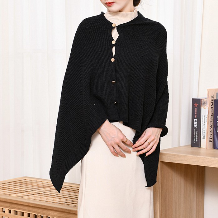 ポンチョ ポレロ ストール 大判 ショール 秋冬 ニット フリンジ 大判ストール 防寒着 ケープコート レディース 