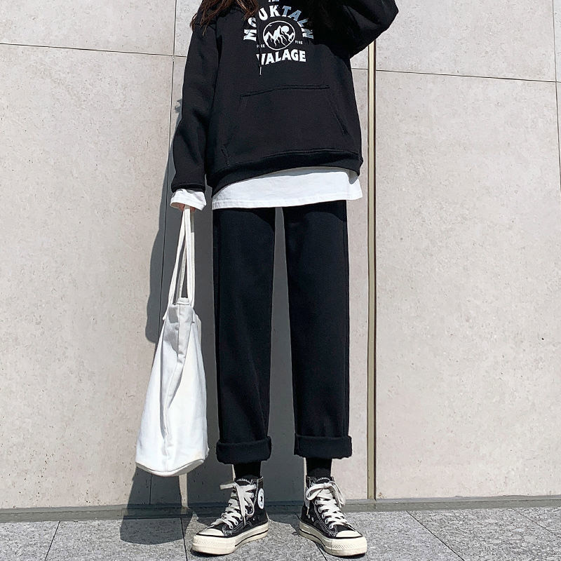 レディース デニム ストレッチ ジーンズ ハイウエスト ロング丈 秋 カジュアル ボ秋服 シンプル 