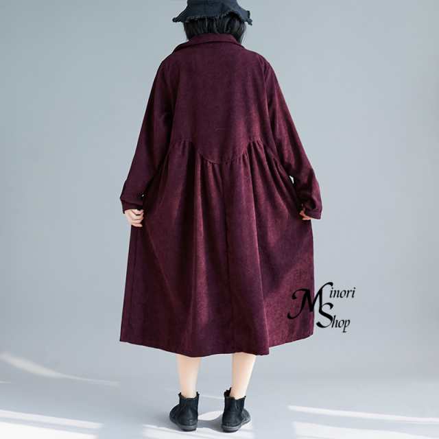 コーデュロイ シャツワンピース 春 ロング 秋冬 カーディガン ロングシャツ レディース シャツワンピ 長袖 アウター マキシ丈 羽織 
