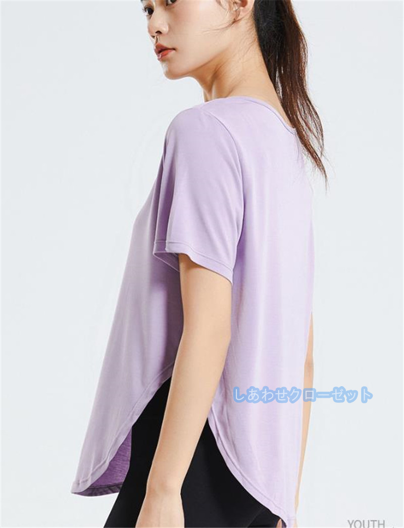 ヨガウェア レディース トップス 半袖 Tシャツ ホットヨガ かわいい フィットネス ランニングウェア スポーツウェア 速乾 吸汗 おしゃれ 