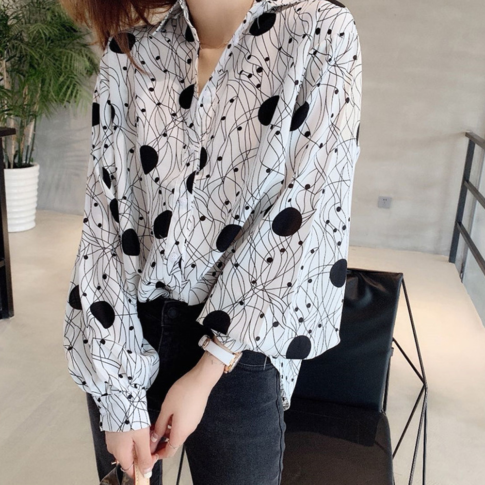 ブラウス 柄シャツ レトロ レディース おしゃれ 幾何学プリント トップス 長袖 