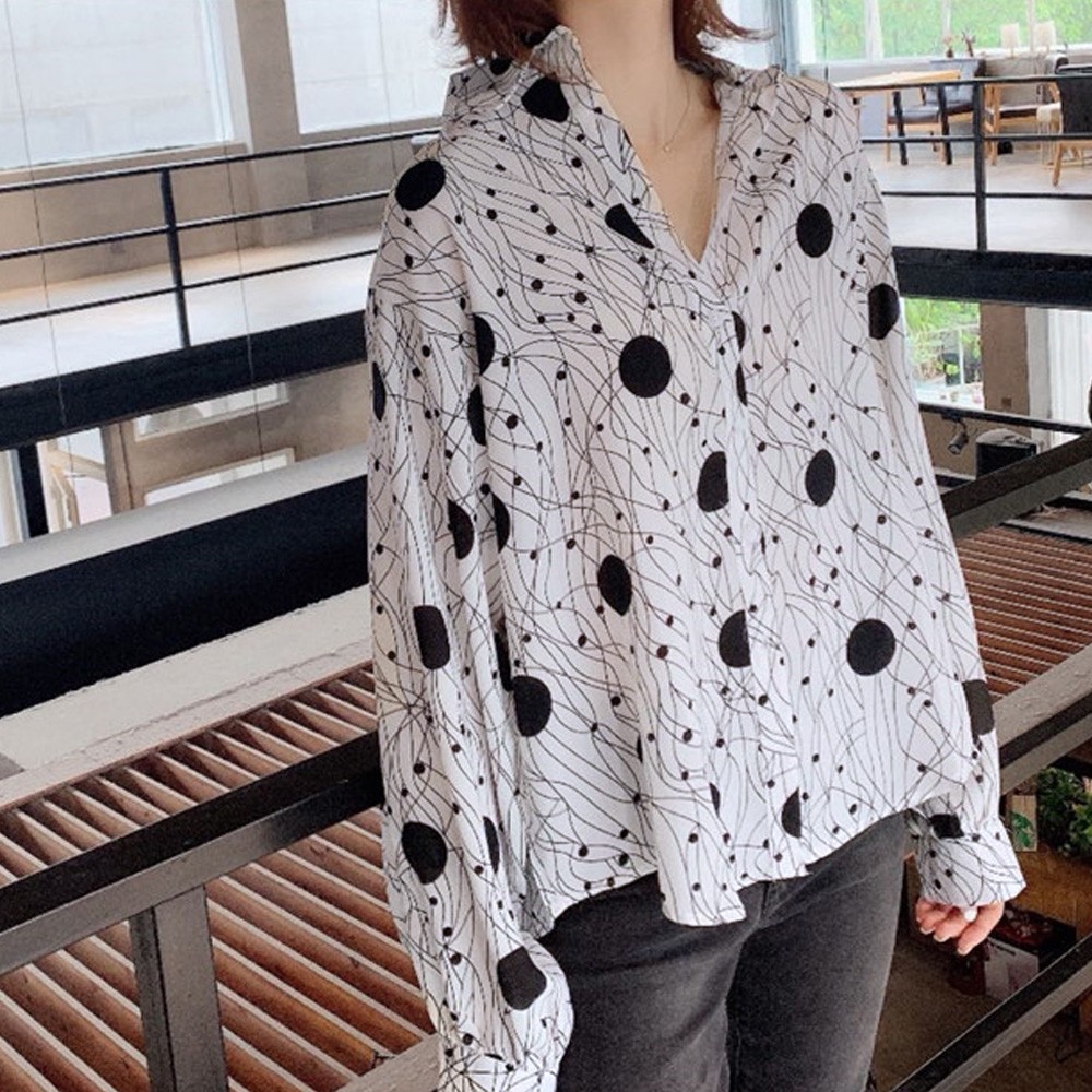 ブラウス 柄シャツ レトロ レディース おしゃれ 幾何学プリント トップス 長袖 