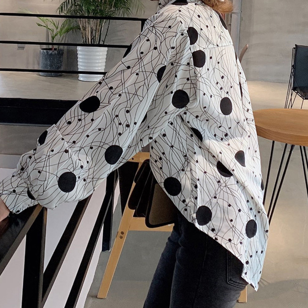 ブラウス 柄シャツ レトロ レディース おしゃれ 幾何学プリント トップス 長袖 