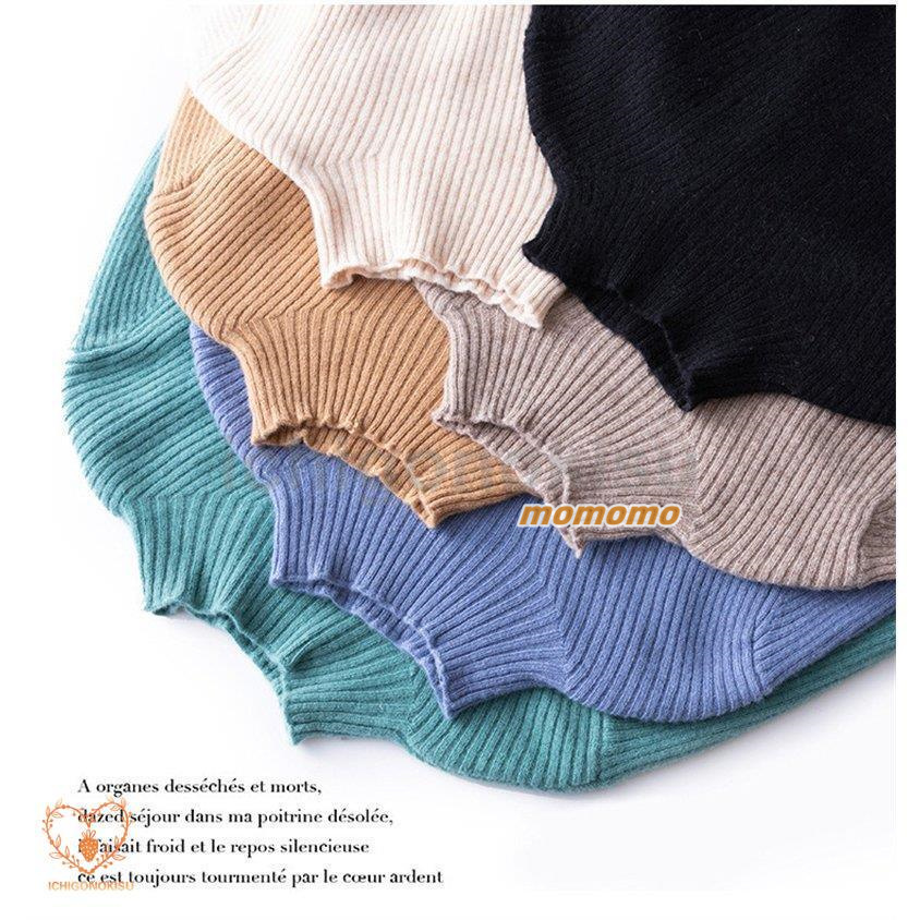 ニット セーター ハイネック レディース 秋冬 ニットセーター 長袖 リブニット 無地 ニットソー ベーシック プルオーバー タートルネック インナー トップス 