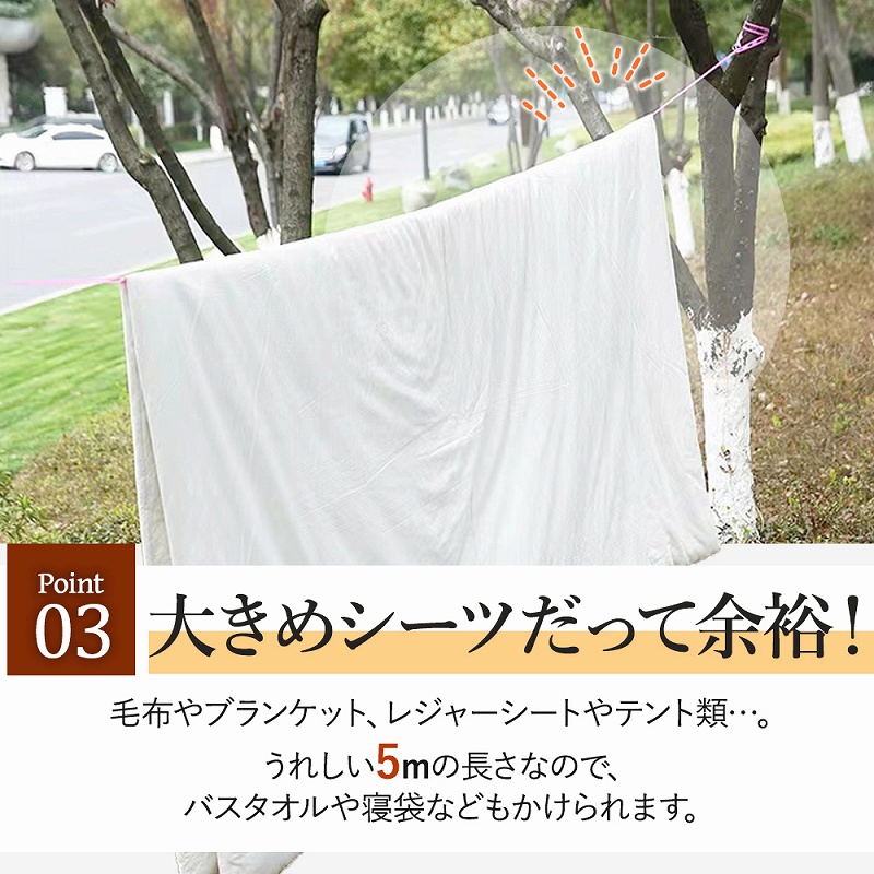 ハンガーロープ 物干し竿 ロープ テント部品 ハンガー ピンチ おすすめ 工事不要 。 収納 洗濯物 穴開け不要 キャンプ おしゃれ 衣類 室内物干し アウトドア 