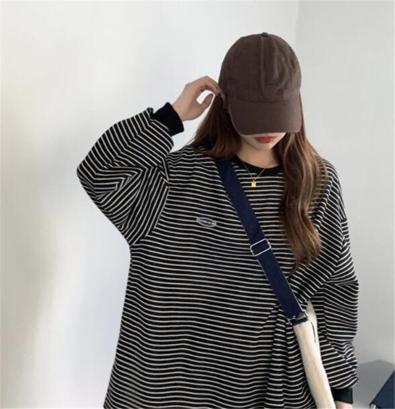 Tシャツ レディース 長袖 カットソー ロングTシャツ ボーダー 部屋着 スウェット カジュアル トレーナー 体型カバー ルームウェア 大きいサイズ 